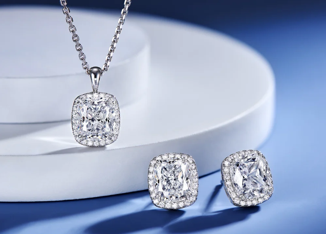 Elevate Your Elegance with Rozelia Jewelry: The Natural Zircon Cushion Cut Diamond Necklace & Earring Set