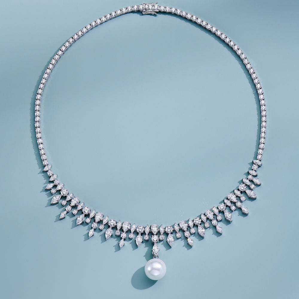 Versatile Elegance: Trio-Wear Zircon Fringe Necklace