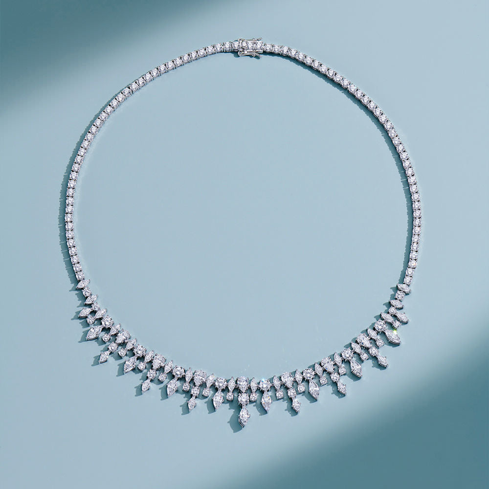 Versatile Elegance: Trio-Wear Zircon Fringe Necklace