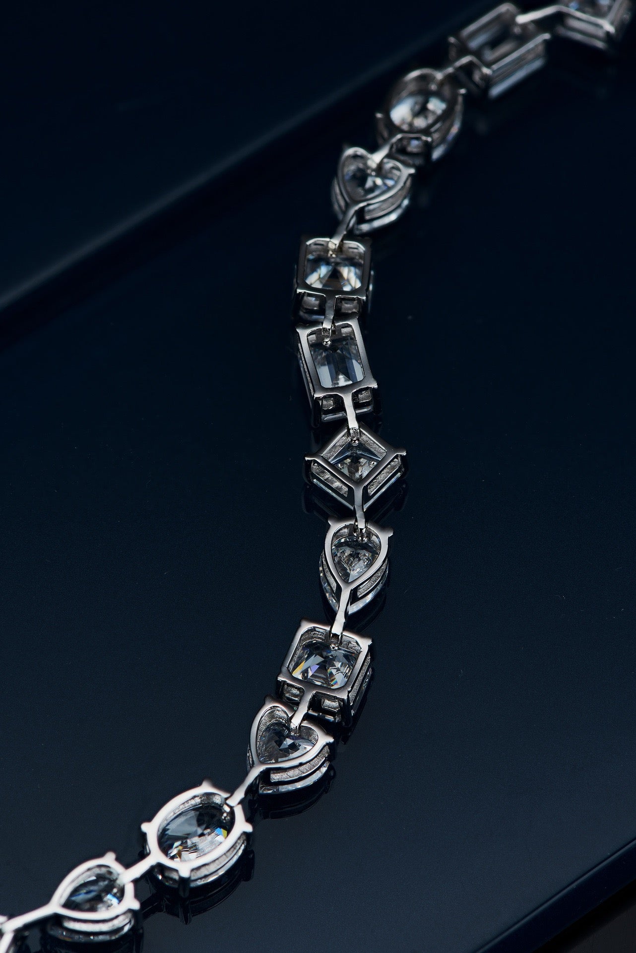 Geometric Brilliance: Natural Zircon Encrusted Gold-Plated Silver Bracelet