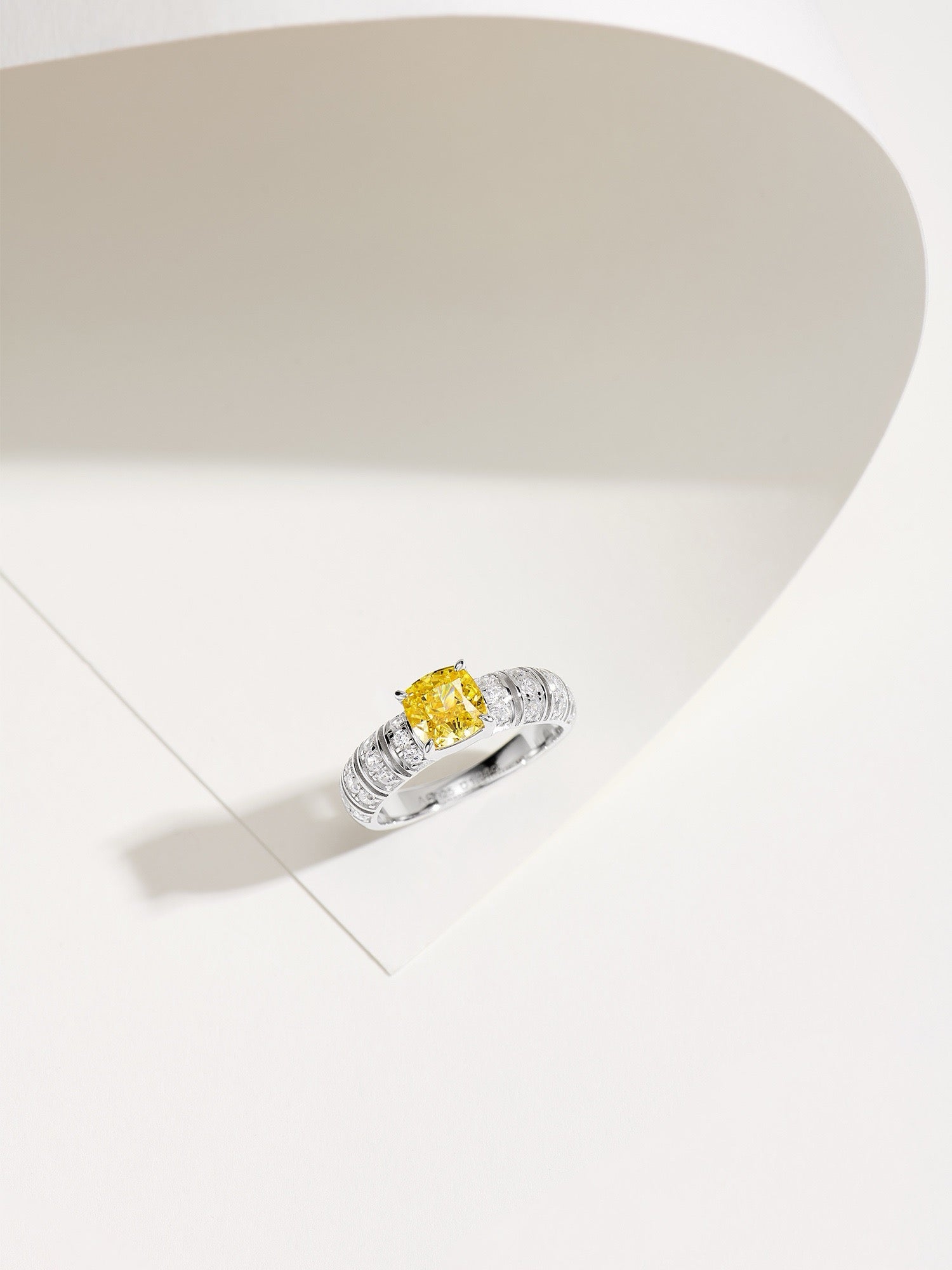 Sunlit Splendor: Yellow Zircon Encrusted Sterling Silver Ring