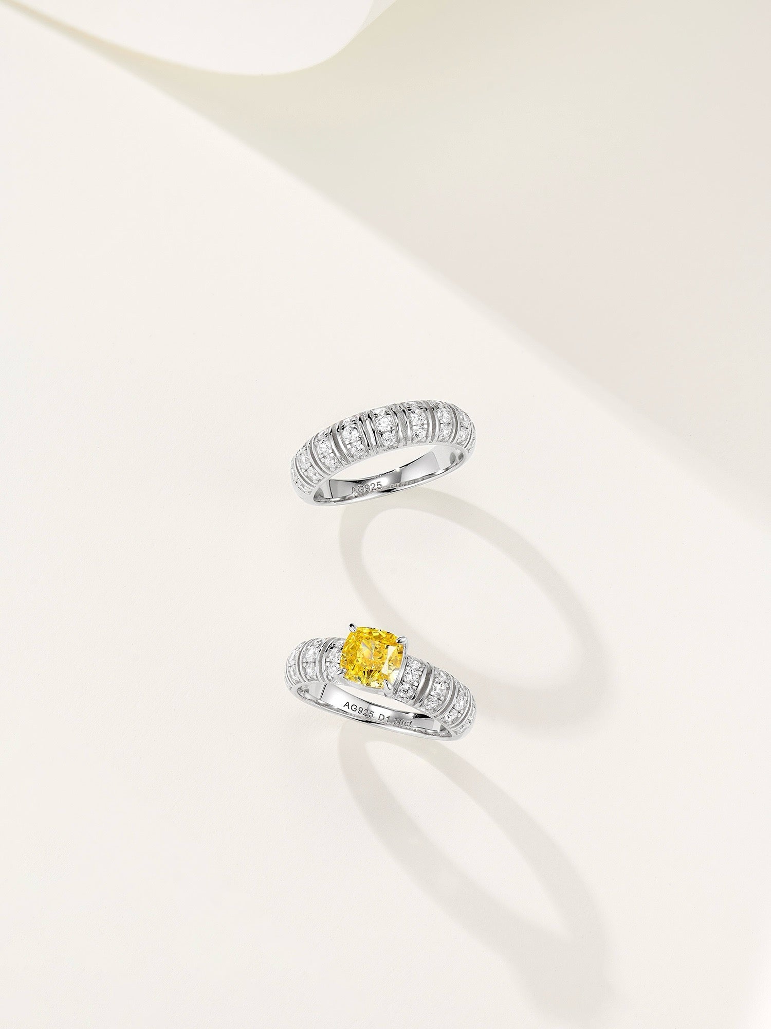 Sunlit Splendor: Yellow Zircon Encrusted Sterling Silver Ring