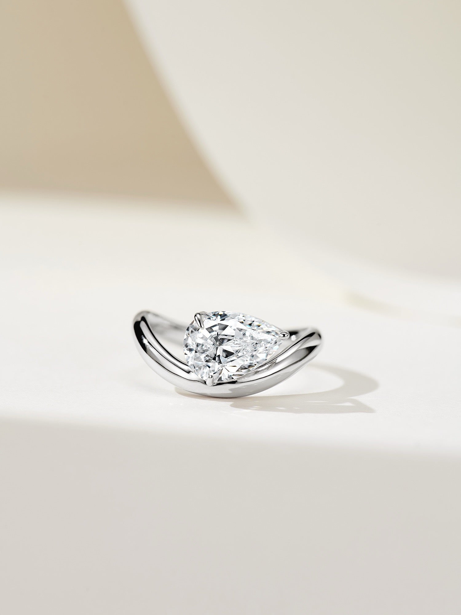 Elegant Contours: Pear-Shaped Natural Zircon Set in Gold-Plated Silver Rings