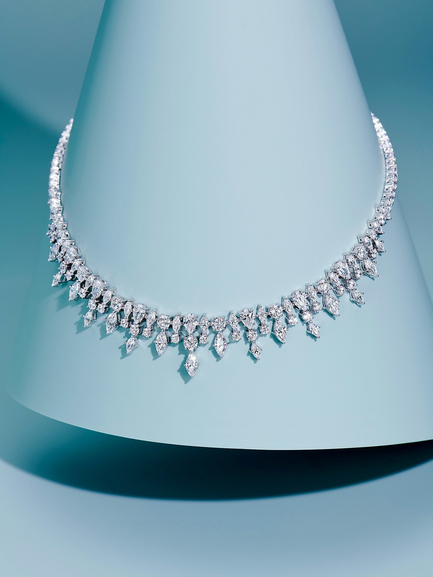 Versatile Elegance: Trio-Wear Zircon Fringe Necklace