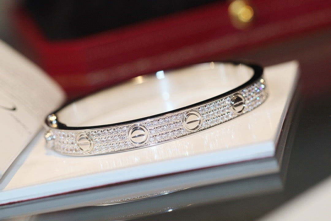 Gleaming Harmony: Zircon-Encrusted Gold-Plated Silver Bangles