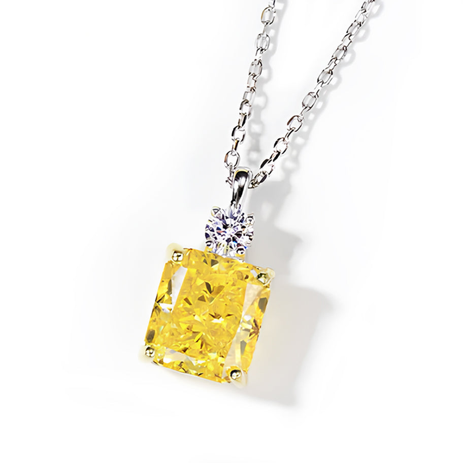 Dazzling Yellow Diamond Necklace and Earrings Set